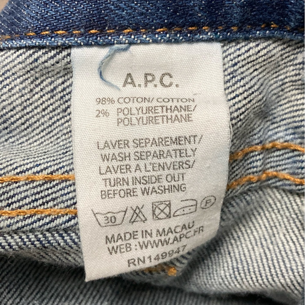 A.P.C. Petite Standard Jean Droit Etroit Jeans, Size 29 - Picture 5 of 6